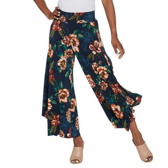 NWOT Du Jour Floral Boho Pull-On Plus Size Wide Leg Knit Pants never worn - Picture 7 of 7